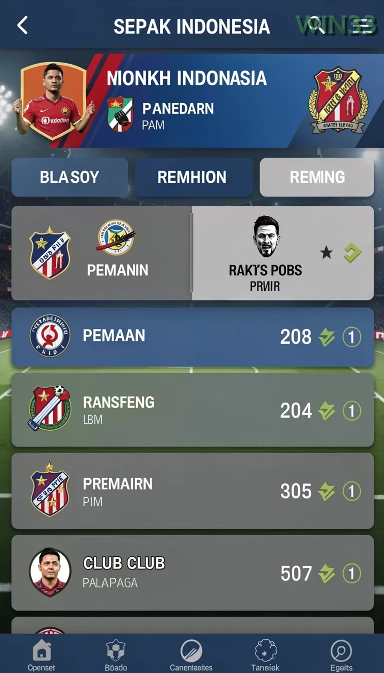 Cuplikan layar AGAM66 — menu navigasi